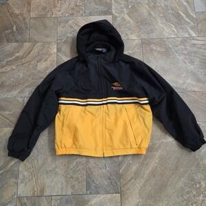 VOS Sports HUB Construction Supplies Windbreaker‎ Jacket Mens XL Black Yellow
